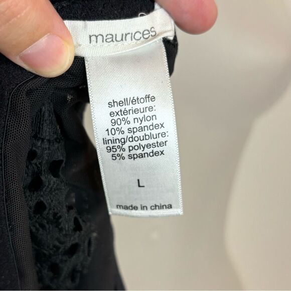Maurices Black Lace Padded Racerback Bralette Size Large - Picture 4 of 6